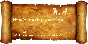 Mosánszky Amáta névjegykártya